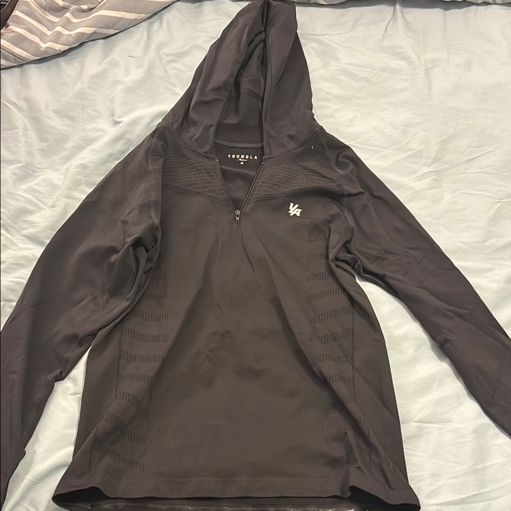 YoungLA Black Half-Zip Pullover